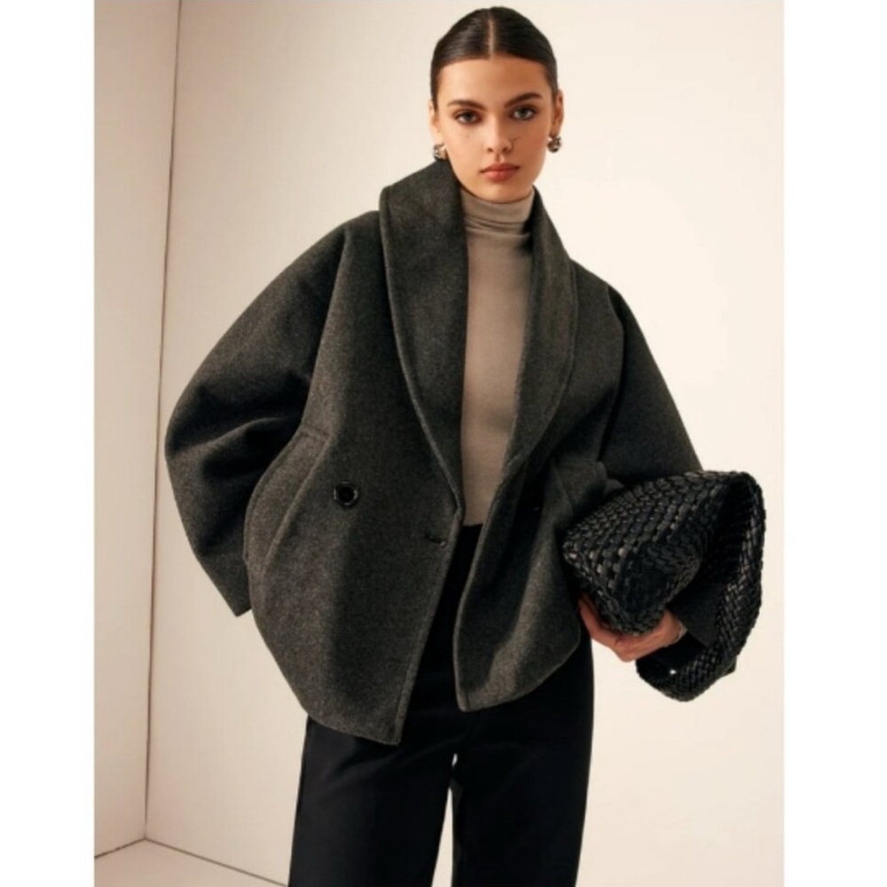 Commense Dark Gray Oversized Cocoon Coat